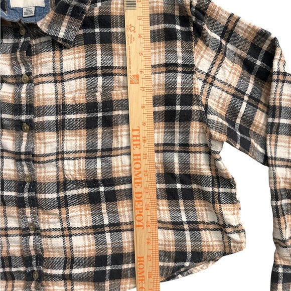 American Eagle Flannel Shirt Women’s Large Plaid Button Down Long Sleeve Cotton - Picture 4 of 6